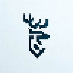 Pixelated minimalist logo featuring a stylized deer head symbol NFT